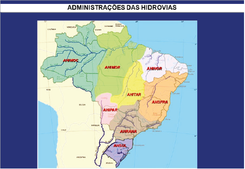 Resultado de imagem para Mapa da Administrações de Hidrovias do Brasil